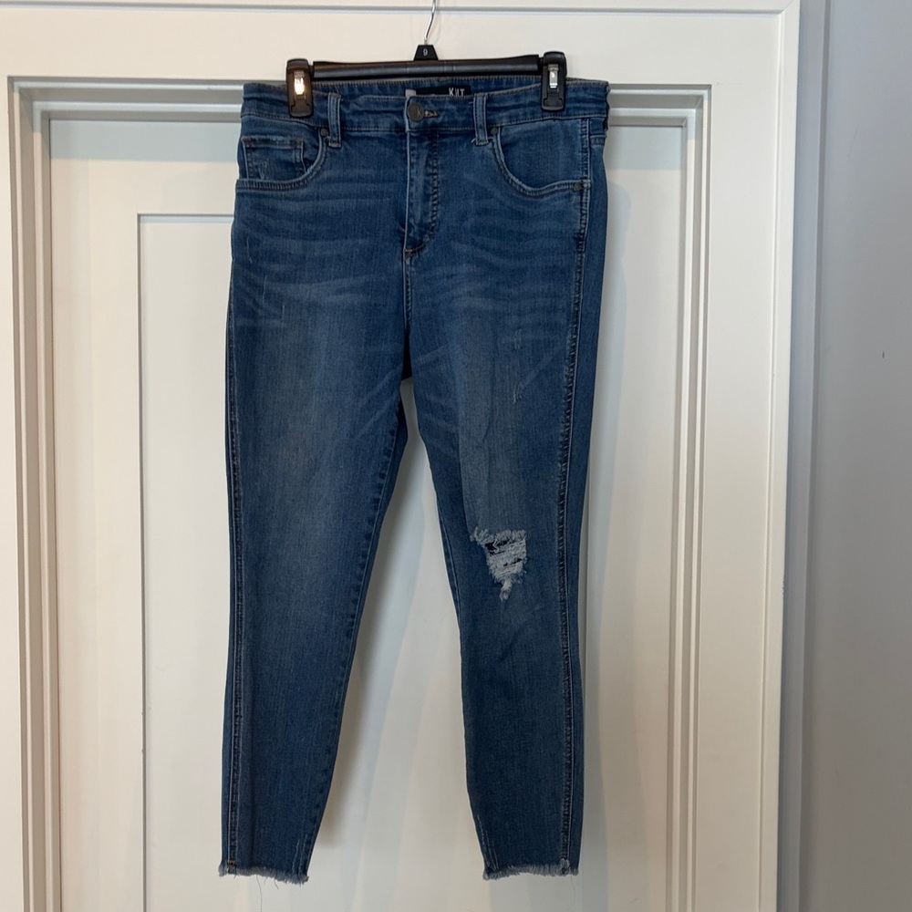 Kut from the Kloth Distressed Blue Ankle Jeans